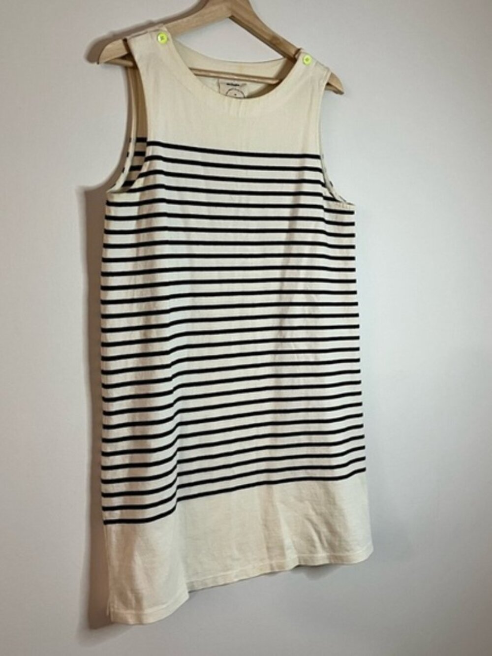 AlliHop Black & White Striped Sleeveless Knit Shift Dress Size M - Picture 7 of 13